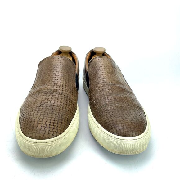 Ron White Delmar Cognac Woven Leather Designer Shoes  Italy Made Mens Sz 46 / 13 main image 9